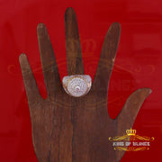 King of Bling's Yellow 925 Silver 6.00ct VVS 'D' Moissanite Stone Round Rings Size 10 Men's King of Blings