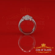 King Of Bling's925 Sterling Silver White 7.50ct Cubic Zirconia Oval Men's Big Ring Size 9 KING OF BLINGS