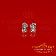 King Of Bling's Aretes Para Hombre Heart 925 White Silver 0.05ct Diamond Women's /Men's Earring KING OF BLINGS