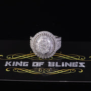 King Of Bling'sWhite 925 Silver Rhodium Plated 6.48CT Cubic Zirconia Cocktail Womens Ring SZ 9 KING OF BLINGS