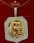 King Of Bling's 10k Yellow Gold Finish Lab Created Diamond Silver men's Pendant KING OF BLINGS