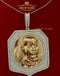 King Of Bling's 10k Yellow Gold Finish Lab Created Diamond Silver men's Pendant KING OF BLINGS