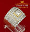 King Of Bling's 925 Sterling Yellow Silver Square 5.25ct Cubic Zirconia Fancy Men's Ring Size 10 KING OF BLINGS