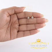 King of Blings-0.05ct Diamond 925 Sterling Yellow Silver Women's & Men's Club Suit Stud Earring KING OF BLINGS