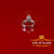 King of Bling's 925 Silver Mens/ Women Bridal Ring Marquise Shape Size 8 White 5.00ct Moissanite KING OF BLINGS