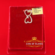King Of Bling's Real 0.15 ct Diamond Sterling Silver Double Heart Charm Necklace Yellow Pendant KING OF BLINGS