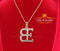 925 Yellow Sterling Silver Numeric EB Letter Pendant with 3.78ct Cubic Zirconia KING OF BLINGS