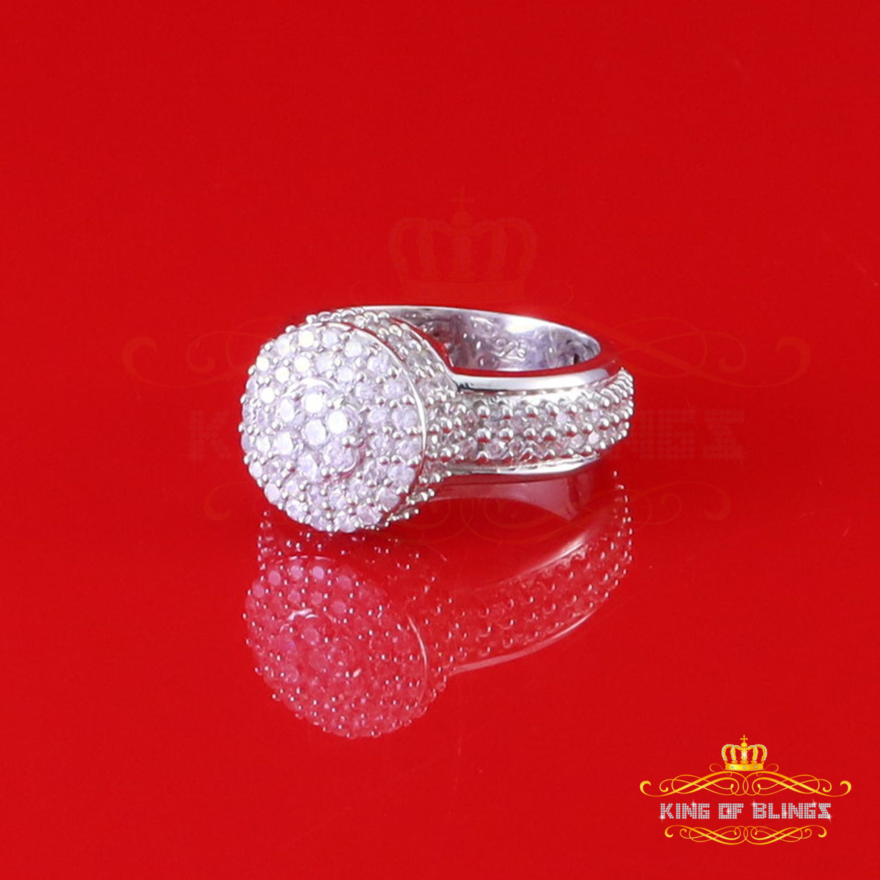 King Of Bling'sWhite Cubic Zirconia 5.20ct Hip Hop Rapper Fashion Luxury Ring Men's Size 10
