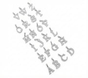 King Of Bling's Attractive Sterling SilverAll Alphabet Letter White Pendant with Cubic Zirconia KING OF BLINGS