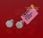 King of Blings- 925 White Silver 0.74ct Screw Back Hip Hop Cubic Zirconia Women Hexagon Earrings KING OF BLINGS