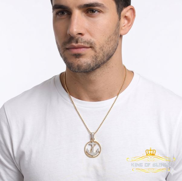 King Of Bling's King of Bling's Yellow Sterling Silver Necklace Pendant 1.46ct Cubic Zirconia