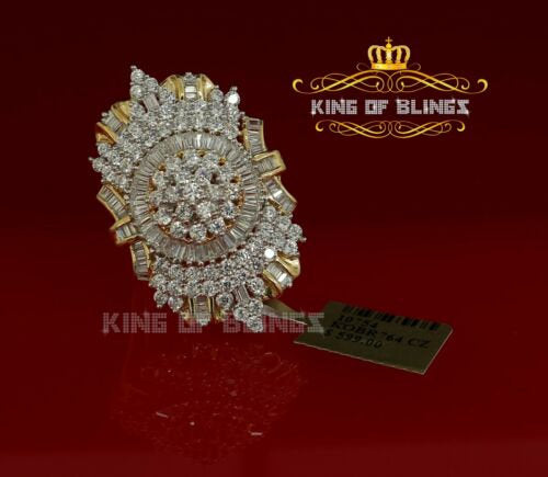 King Of Bling's 925 Sterling Silver Yellow 11.00ct Cubic Zirconia Cocktail Womens Ring Size 9 KING OF BLINGS