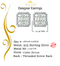 925 Rose Sterling Silver 0.96ct Cubic Zirconia Women's Hip Hop Square Earrings KING OF BLINGS