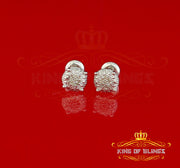 King Of Bling's 0.05ct Real Diamond 925 Sterling Silver White For Men's & Women's Round Earring KING OF BLINGS