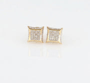 King Of Bling's 925 Sterling Silver 0.10ct Diamond Small For Women's & Men's Yellow Kite Earring KING OF BLINGS