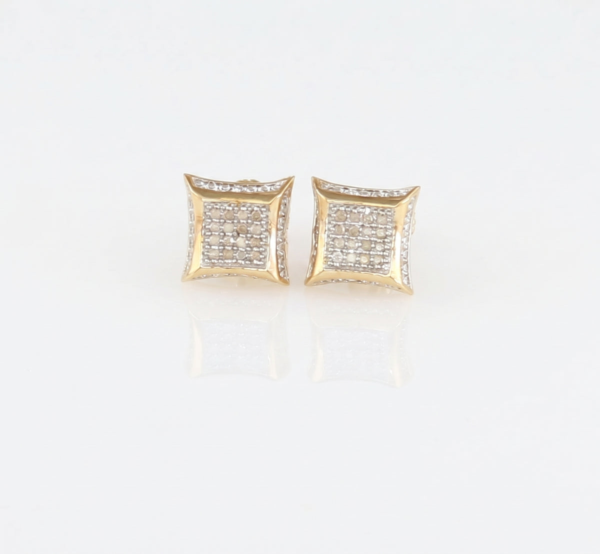 King Of Bling's 925 Sterling Silver 0.10ct Diamond Small For Women's & Men's Yellow Kite Earring KING OF BLINGS