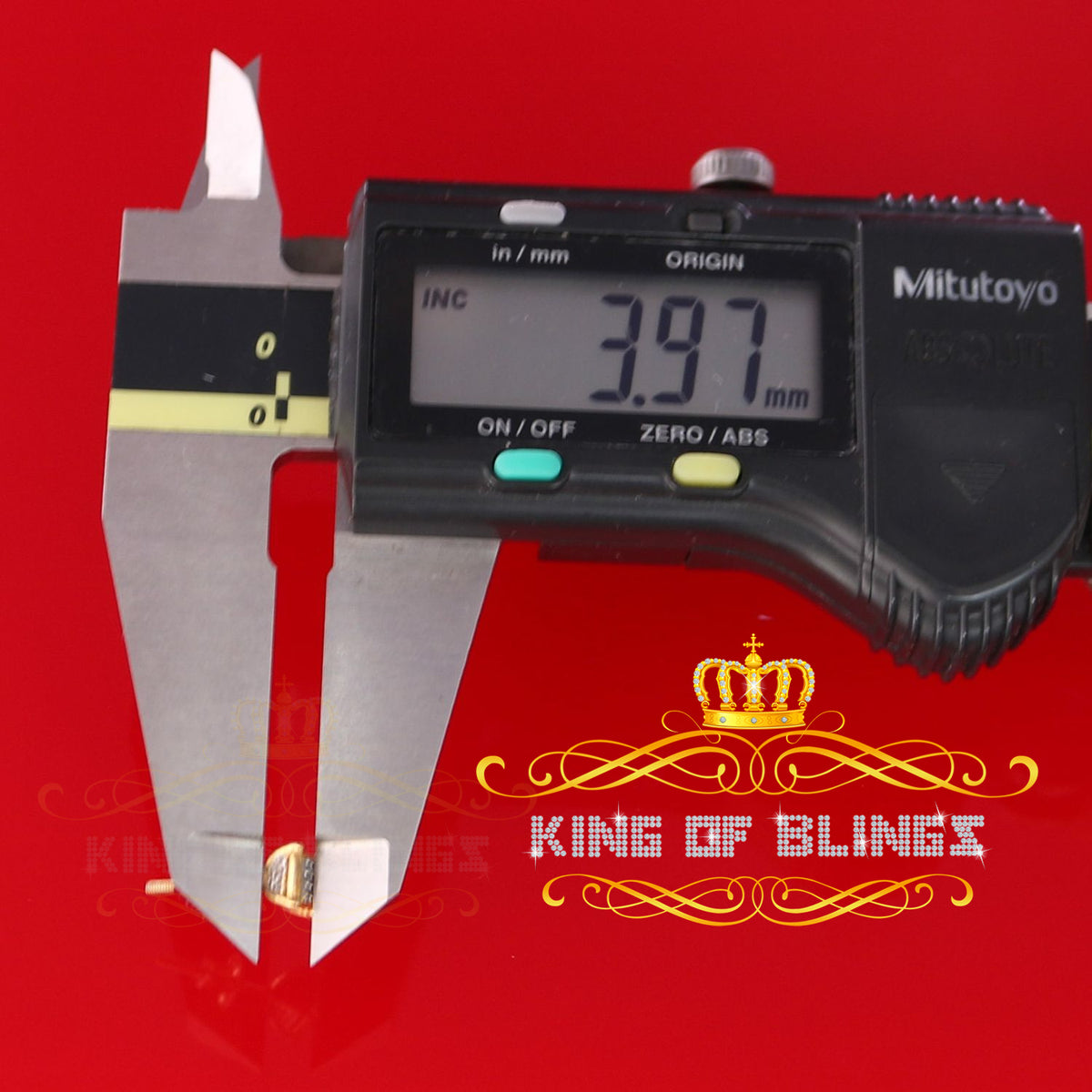 King of Blings-0.05ct Diamond Collection Yellow 925 Sterling Silver Women & Men Square Earrings KING OF BLINGS