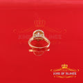 King Of Blings  10K Yellow Gold 2.00CT 'VVS' 'FL' D clr Pear Cut Moissonite Womens Ring Size 7 KING OF BLINGS