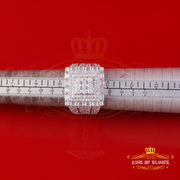 King of Bling's 925 Silver White 5.00ct VVS 'D' Moissanite Rectangle Rings Sz 10 Men's/Womens King of Blings