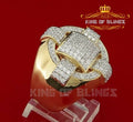 King Of Bling's 925 Sterling Yellow Silver Square 3.80ct Cubic Zirconia Womens Ring Size 10 KING OF BLINGS