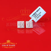 King  of Bling's Men's/Women's 925 Silver Yellow 1.00ct VVS 'D' Moissanite Square Stud Earrings KING OF BLINGS