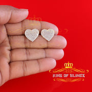 King of Blings-Aretes Para Hombre Heart 925 Yellow Silver 0.66ct Diamond Women's /Men's Earring KING OF BLINGS