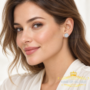 King of Bling's 1.14ct Cubic Zirconia 925 White Silver Women's & Men's Hip Hop Flower Earrings KING OF BLINGS