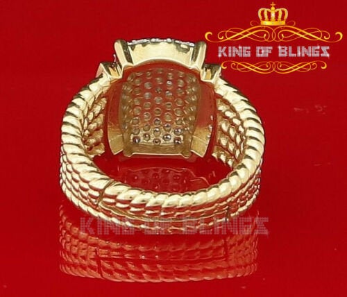 King Of Bling's 925 Silver Yellow 1.94ct Cubic Zirconia Adjustable Men's Ring From SZ 8 to 10 KING OF BLINGS
