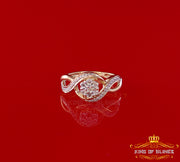 King Of Bling's 0.15 CT Real Diamond Womens Sterling Silver Yellow Ring Size 7.00 oval shape kingofblings