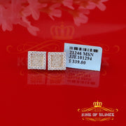 King  of Bling's 925 Yellow Silver 0.80ct VVS 'D' Moissanite Square Stud Earring Men's/Womens King of Blings