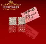 King of Bling's Yellow 925 Sterling Silver 2.06ct Cubic Zirconia Ladies Hip Hop Square Earrings KING OF BLINGS