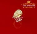 King Of Bling's 925 Sterling Yellow Silver 4.0ct Cubic Zirconia Round-Shaped Ring size 10.5 KING OF BLINGS
