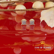 King of Blings-0.05ct Diamond Collection Yellow 925 Sterling Silver Women & Men Square Earrings KING OF BLINGS