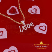 King Of Bling's Love Pendant for Women's 925 Yellow Silver1.00ct VVS D Clr. Round Moissanite KING OF BLINGS