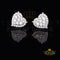 King of Blings- Aretes Para Hombre 925 White Silver 1.64ct Cubic Zirconia Heart Women's Earrings KING OF BLINGS