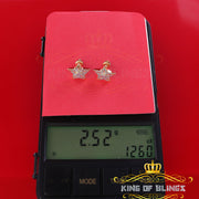 King Of Bling's 925 Sterling Silver Yellow 0.25ct Diamond For Women's / Men's Stud Star Earrings KING OF BLINGS