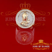 King Of Bling's Real Diamond 0.25CT Men's Silver Yellow Round Adjustable Ring From SZ 11 to 13 KING OF BLINGS