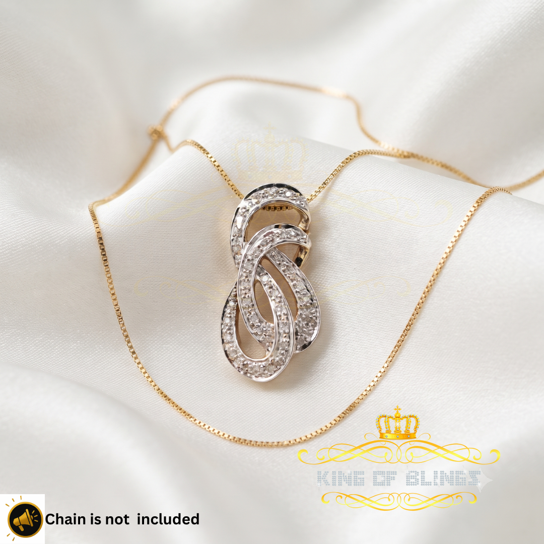 King Of Bling's Real 0.15ct Diamond 925 Sterling Silver Fashlon Charm Necklace Yellow Pendant KING OF BLINGS