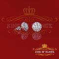 King of Blings- Aretes Para Hombre 925 White Silver 2.45ct Cubic Zirconia Round Women's Earring KING OF BLINGS