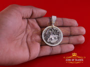 King Of Bling's Men's 'VVS ' IF'D' Moissanite 5.00CT Silver MEDUSA '1.50 'Circle White Pendant KING OF BLINGS