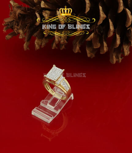 King Of Bling's 925 Sterling Yellow 2.08ct Cubic Zirconia Silver Style Cinderella Ring size 9