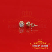 King of Blings-925 Sterling Silver 0.05ct Diamond For Women's Yellow Stud Round style Earrings KING OF BLINGS