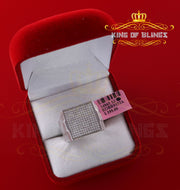 925 Silver White 1.70ct Cubic Zirconia Wide Square Cocktail Men's Ring Size 9.5 KING OF BLINGS