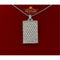 King of Bling's Dog Tag Shape 925 Sterling White Silver Pendant 12.60ct Cubic Zirconia Stone King of Blings