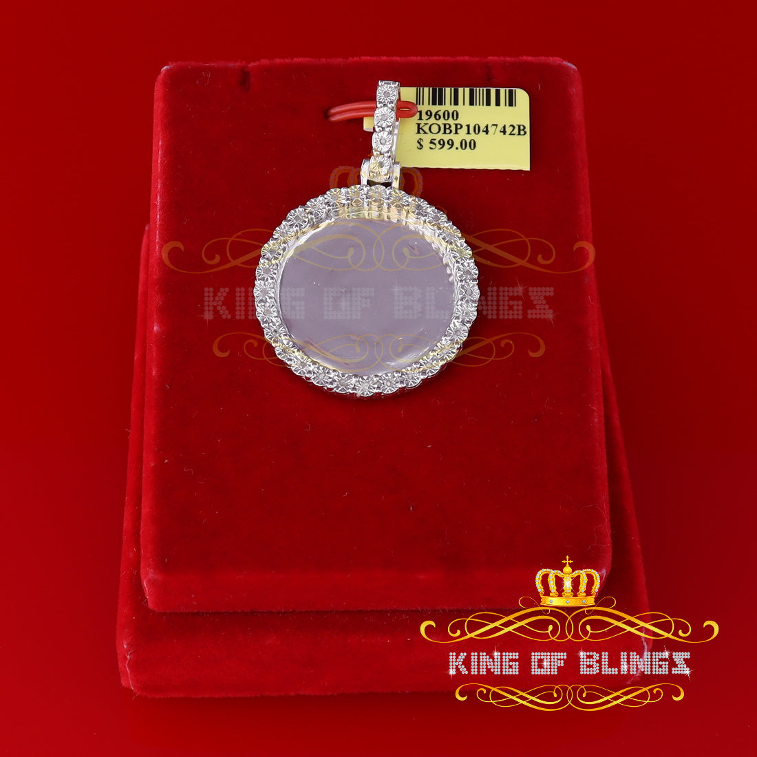 King Of Bling's Real 0.50ct Diamond 925 Sterling Silver 1.25" PICTURE Fashion White Pendant KING OF BLINGS