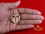 King of Bling's 1.50ct VVS D Silver Moissanite 925 Yellow Heart Child feet Mom Pendant For Women KING OF BLINGS