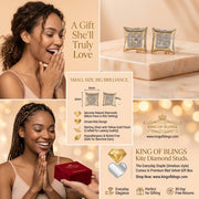 King Of Bling's 925 Sterling Silver 0.10ct Diamond Small For Women's & Men's Yellow Kite Earring KING OF BLINGS