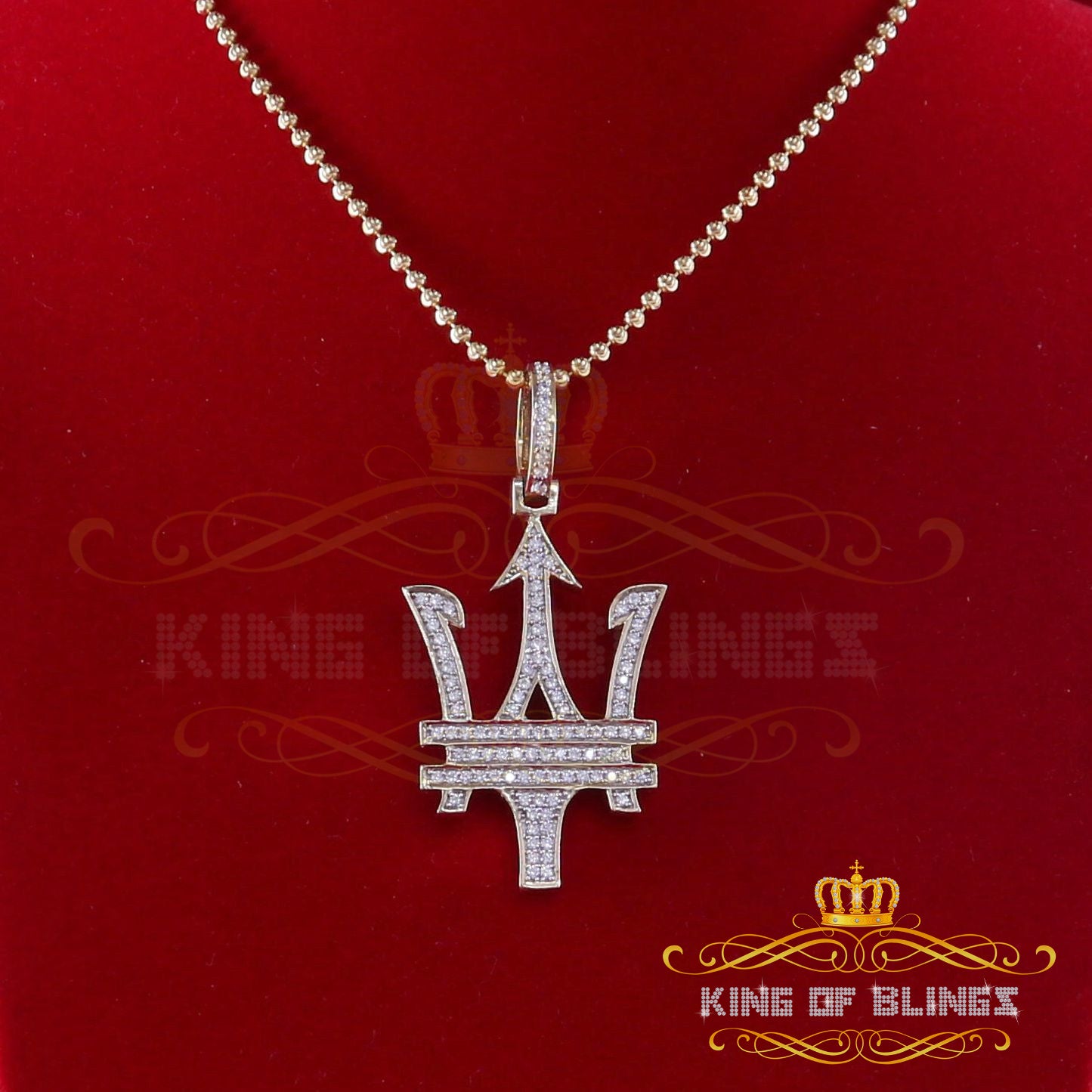 Promising Yellow Sterling Silver Charming Necklance Pendant1.35ct Cubic Zirconia KING OF BLINGS