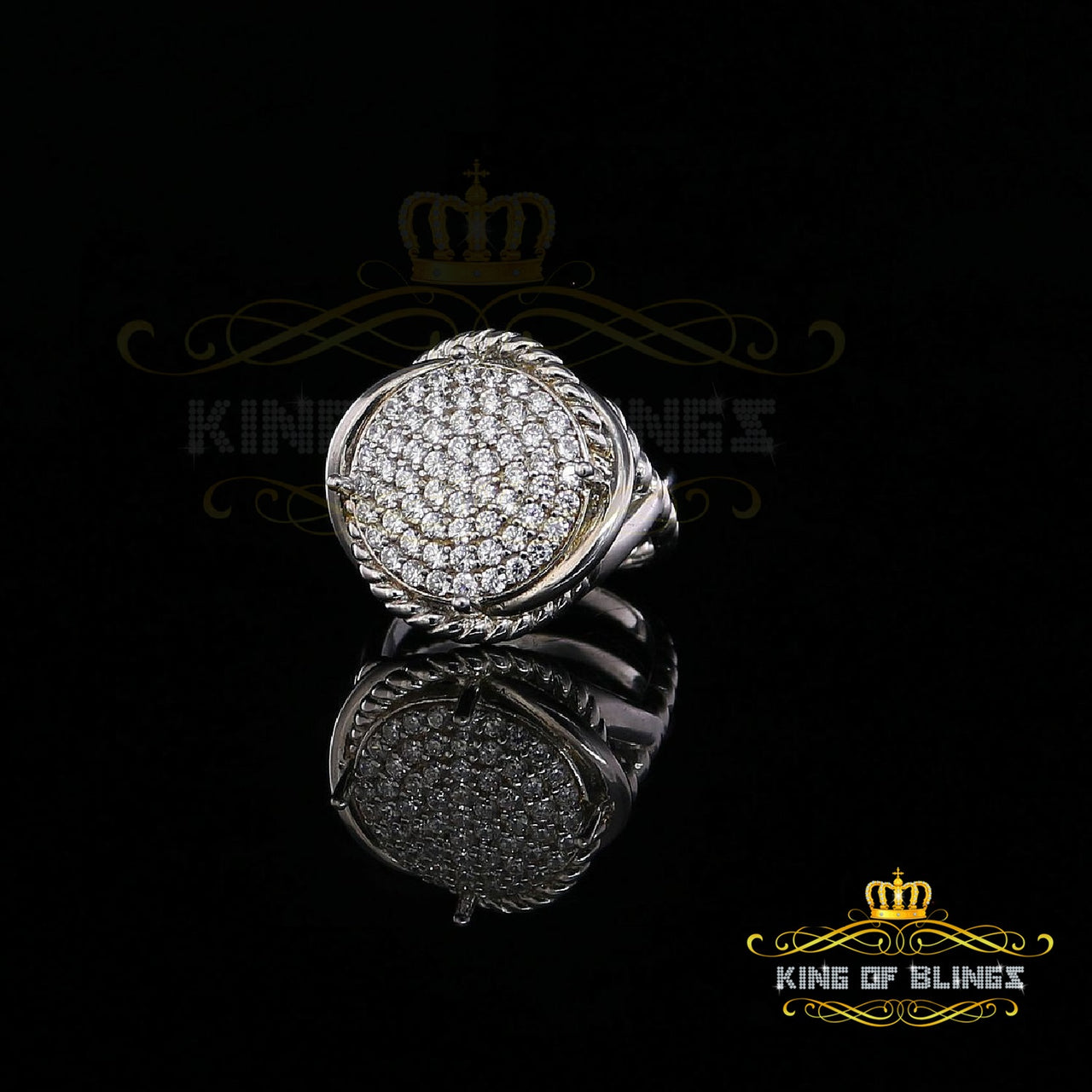 925 Sterling White Silver Round Chen 0.95ct Cubic Zirconia Womens Ring Size 7