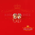 King  of Bling's Men's/Women's 925 Silver Yellow 0.25ct VVS 'D' Moissanite 7 Floral Stud Earrings KING OF BLINGS